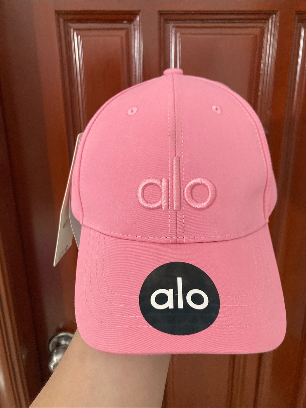 ALO Yoga Pink Embroidered Logo Baseball Cap
